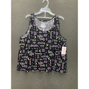 Joyspun Womens Size XL (16-18) Black Sleepwear Tank & Shorts Pajama Set